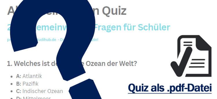 Allgemeinwissen Quiz Für Schüler 20 Wichtige Fragen